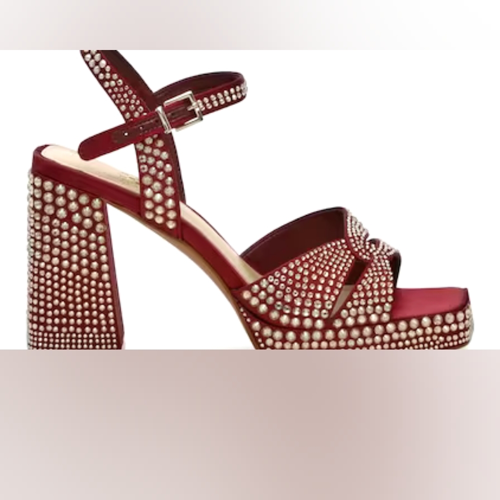 🐾VINCE CAMUTO VP-Pava Platform Heels in Burgundy Bordo Satin - Picture 7 of 17